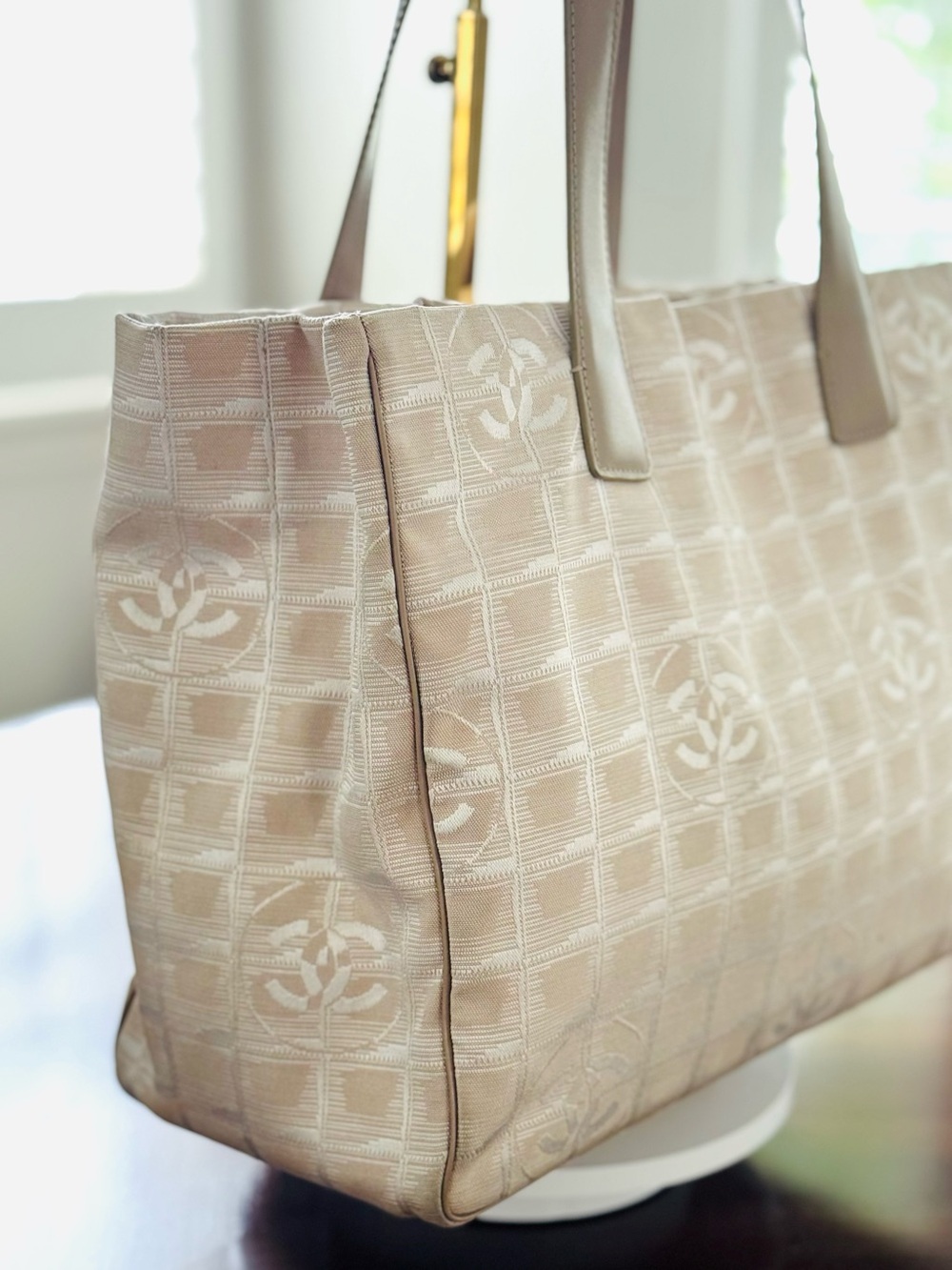 Chanel Beige Travel Line Tote Bag – CC Monogram - Picture 6 of 13